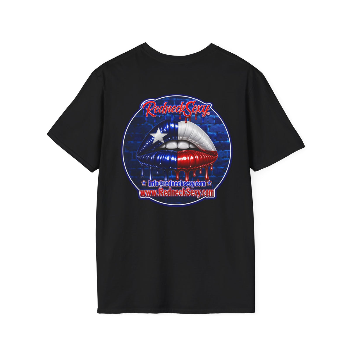 Texas Dripping Lips Back Logo T-Shirt — RedneckSexy® Graphic Tee