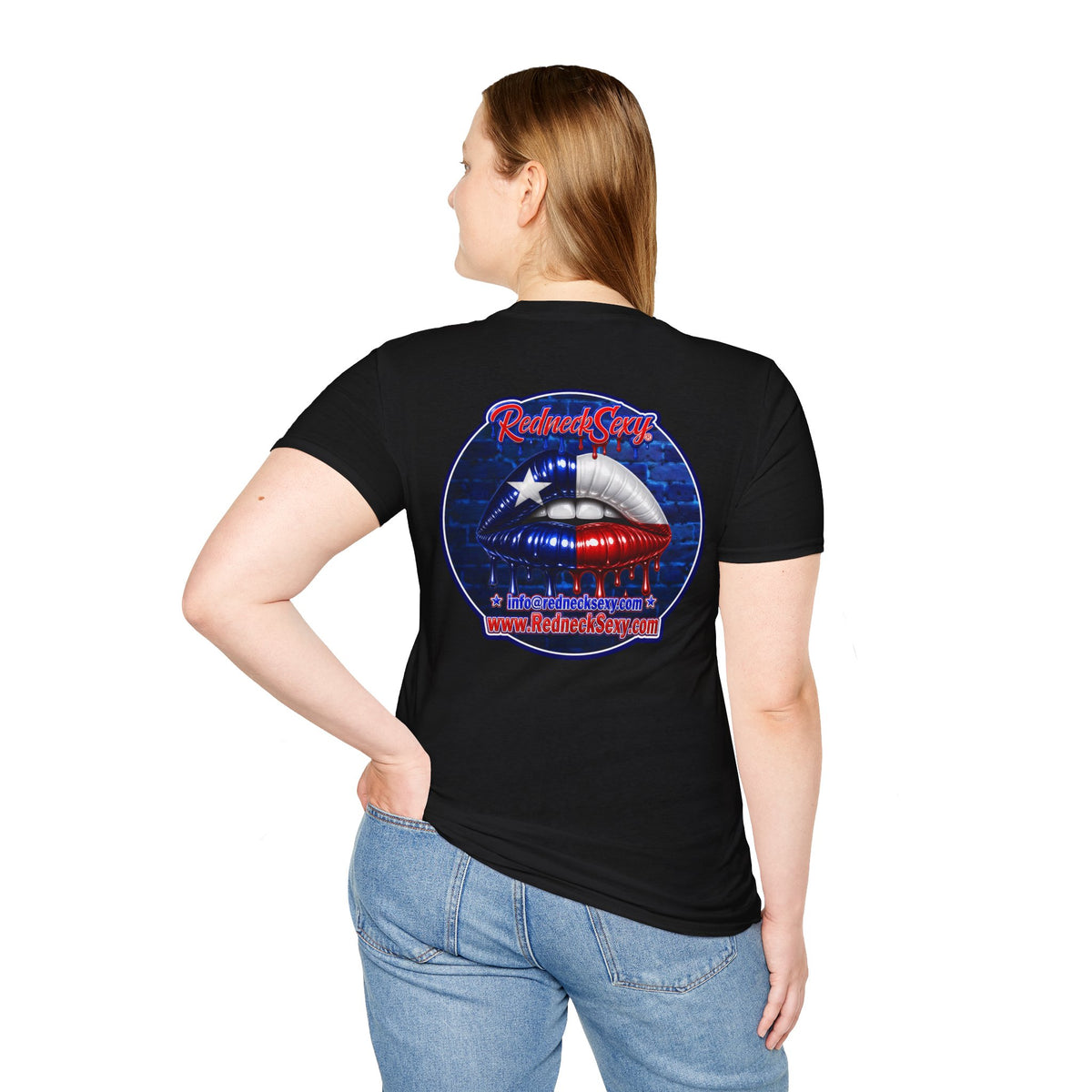 Texas Dripping Lips Back Logo T-Shirt — RedneckSexy® Graphic Tee